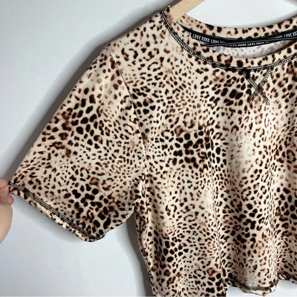 XOXO Animal Print Leopard Cheetah Top Size Medium Super Soft NWOT Crop - Image 4