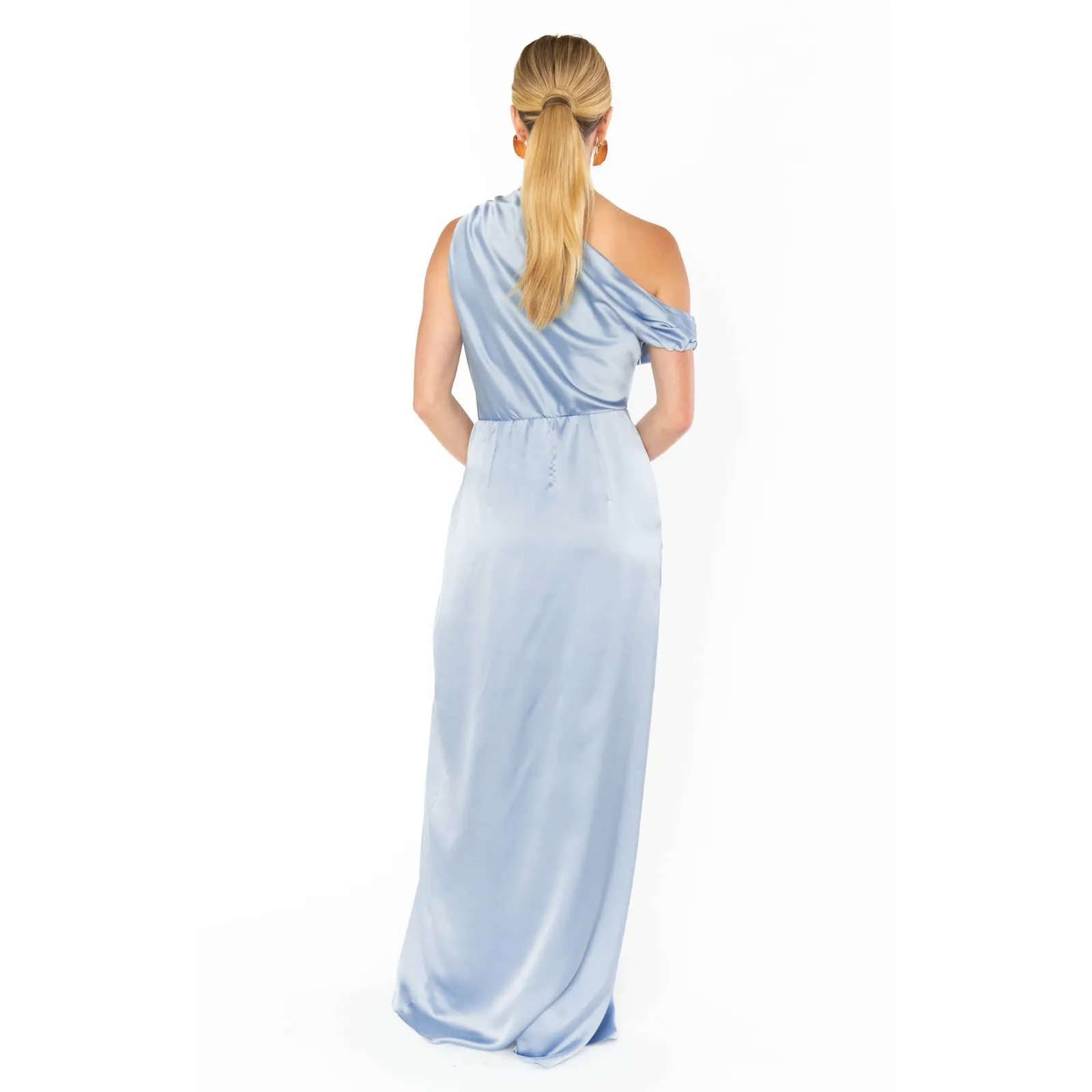 Show Me Your Mumu Jodie Maxi Dress in Steel Blue Luxe Satin XXL - Image 7