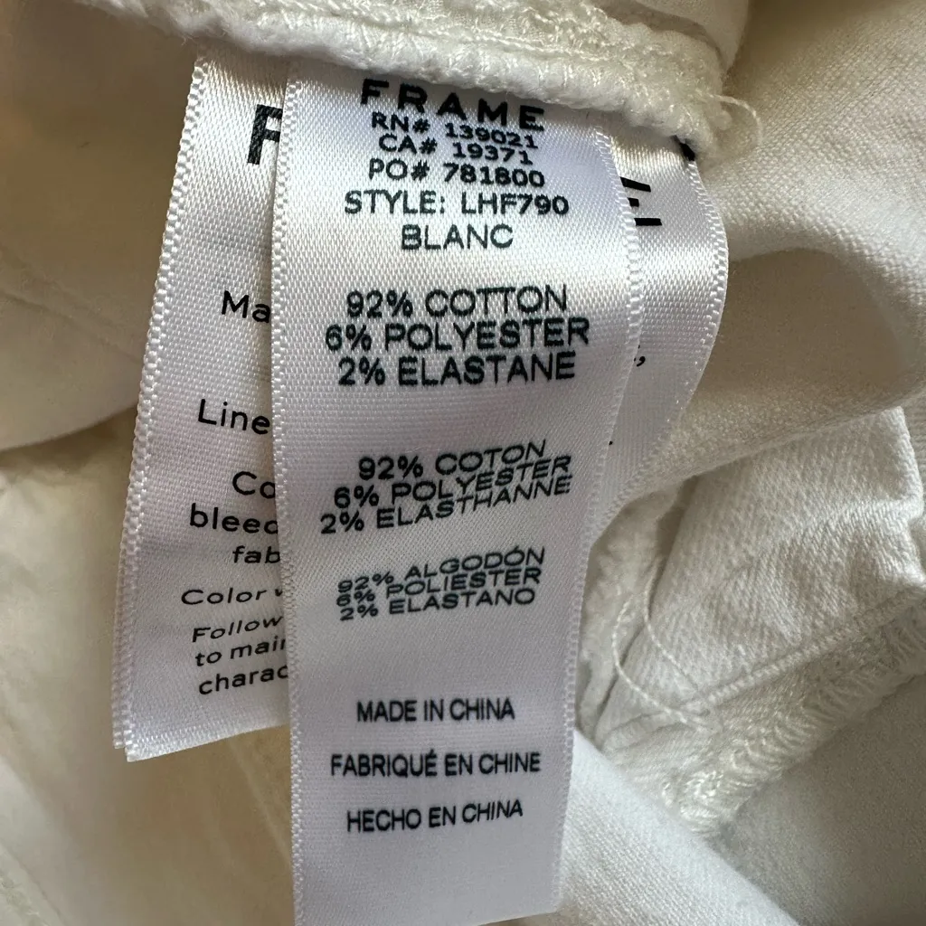 Frame Le High Flare Jeans Sz 27 White Denim Bell Bottom High Rise Preppy Luxury - Image 11