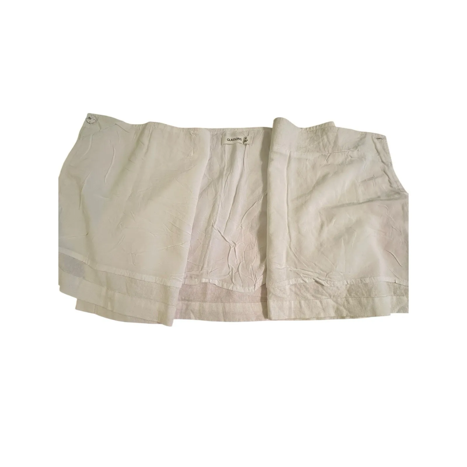 Glassons Skirt Womens 8 Size White Mini Wrap Euro Flax‎ Linen Viscose #EE2-2 - Image 9
