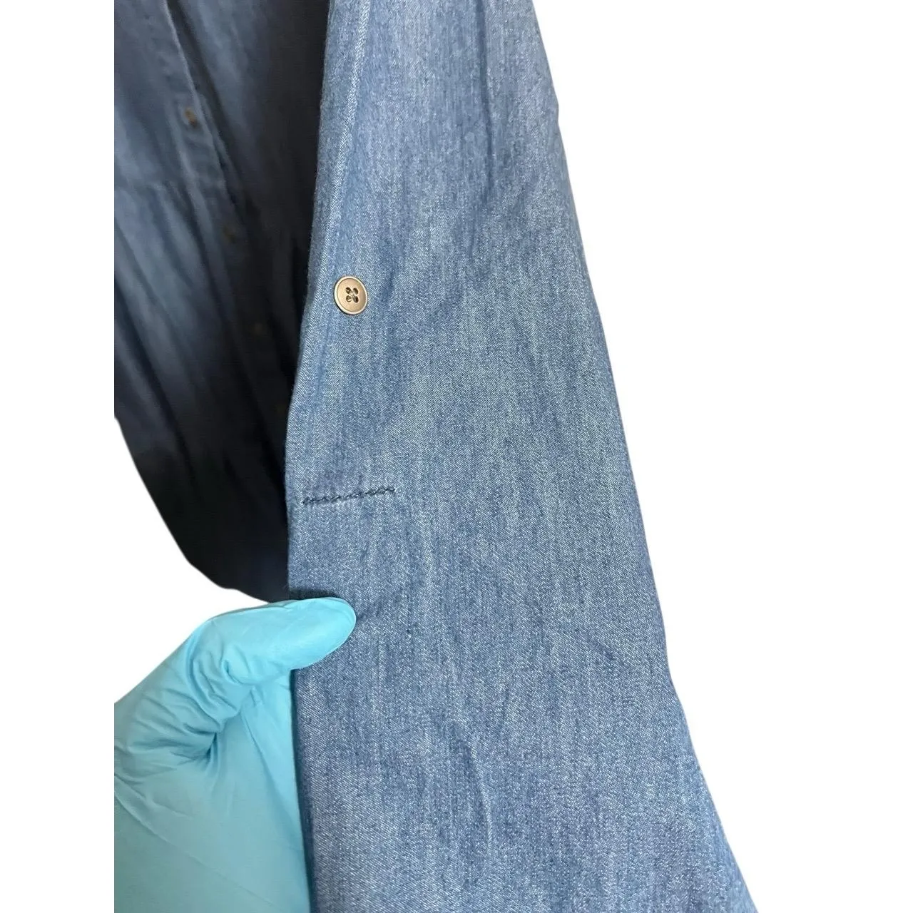 Ninexis Denim Tiered Dress Womens Plus 3X Blue Western Midi Babydoll - Image 4