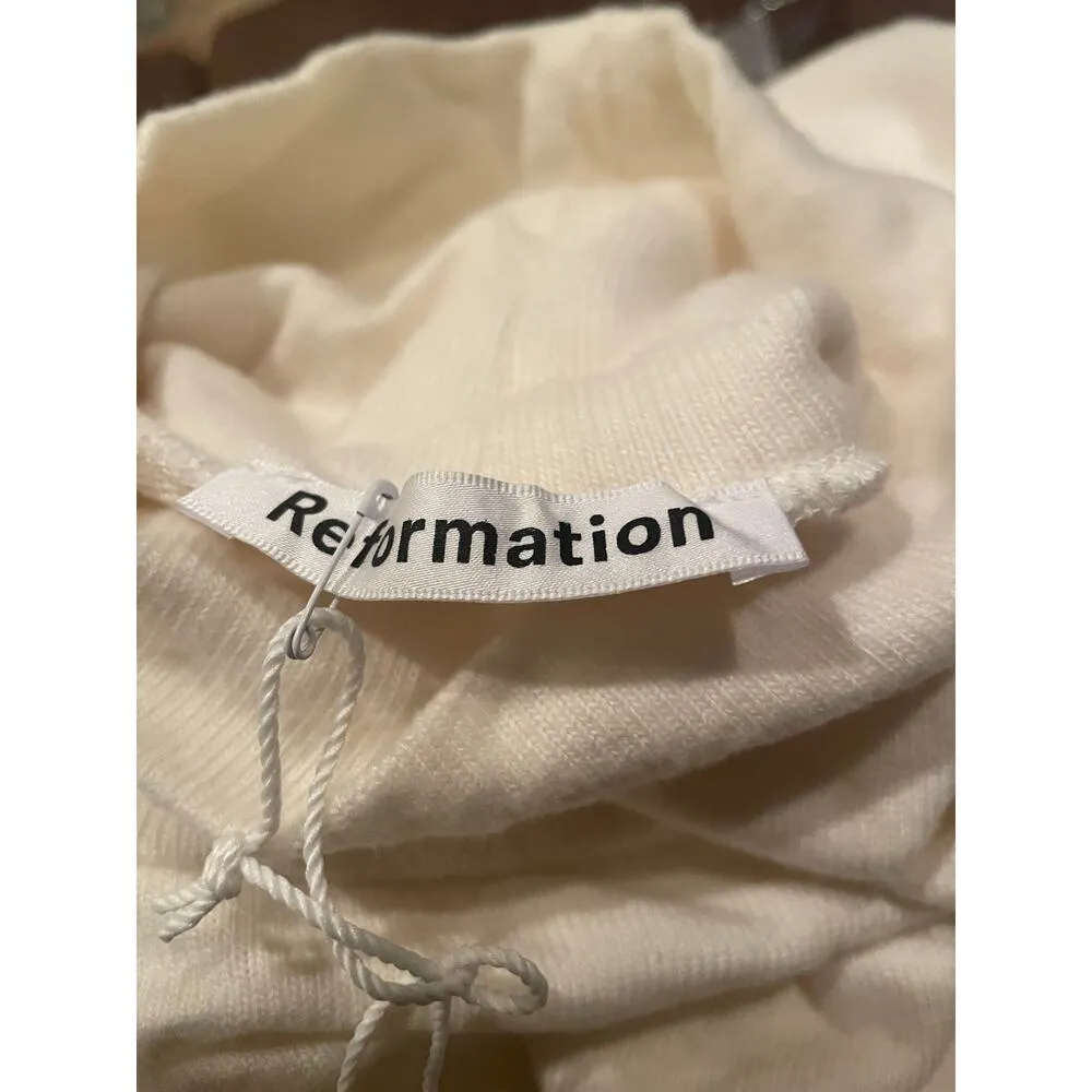 REFORMATION Women’s turtleneck long-sleeved Latte Mini Sweater Dress A47 - Image 9