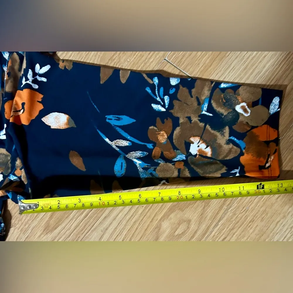 QVC ‘Du juer’ Floral Maxi Dress with Striped Hem faux wrap ladies 3x Blue - Image 6