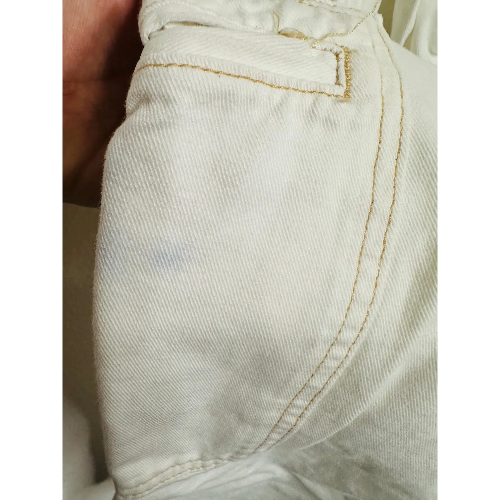 HUDSON White High-Rise Cargo Welt Pockets Wide Leg Loose Fit Jeans Size 27 - Image 6