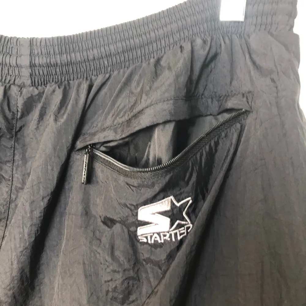 Vintage STARTER Nylon Jogger Pants Black - Image 7