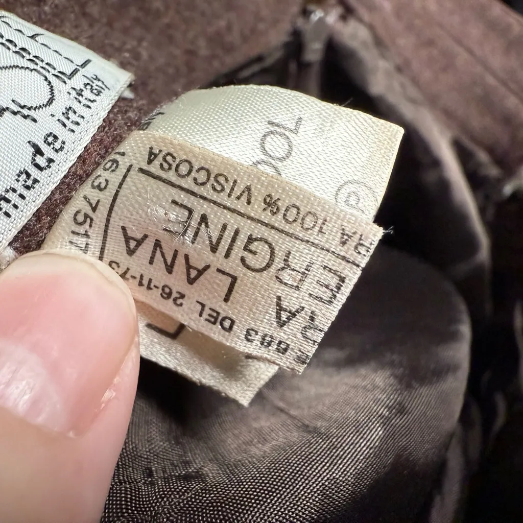 Vintage‎ Bastile wool pencil skirt Brown Women's It 44, US 10 made in Italy - Image 4