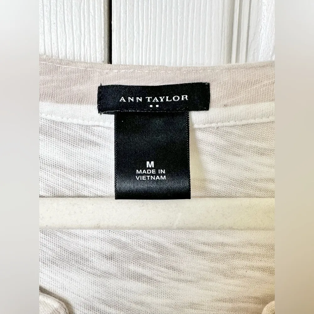 Ann Taylor Dress Womens M Long Sleeve Empire Waist Drawstring Nautical Short - Image 3