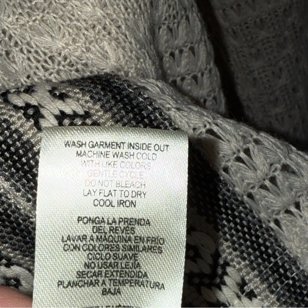 Simply Noelle Beige Knit Blouse Cottagecore boho crochet style size 12-14 - Image 5