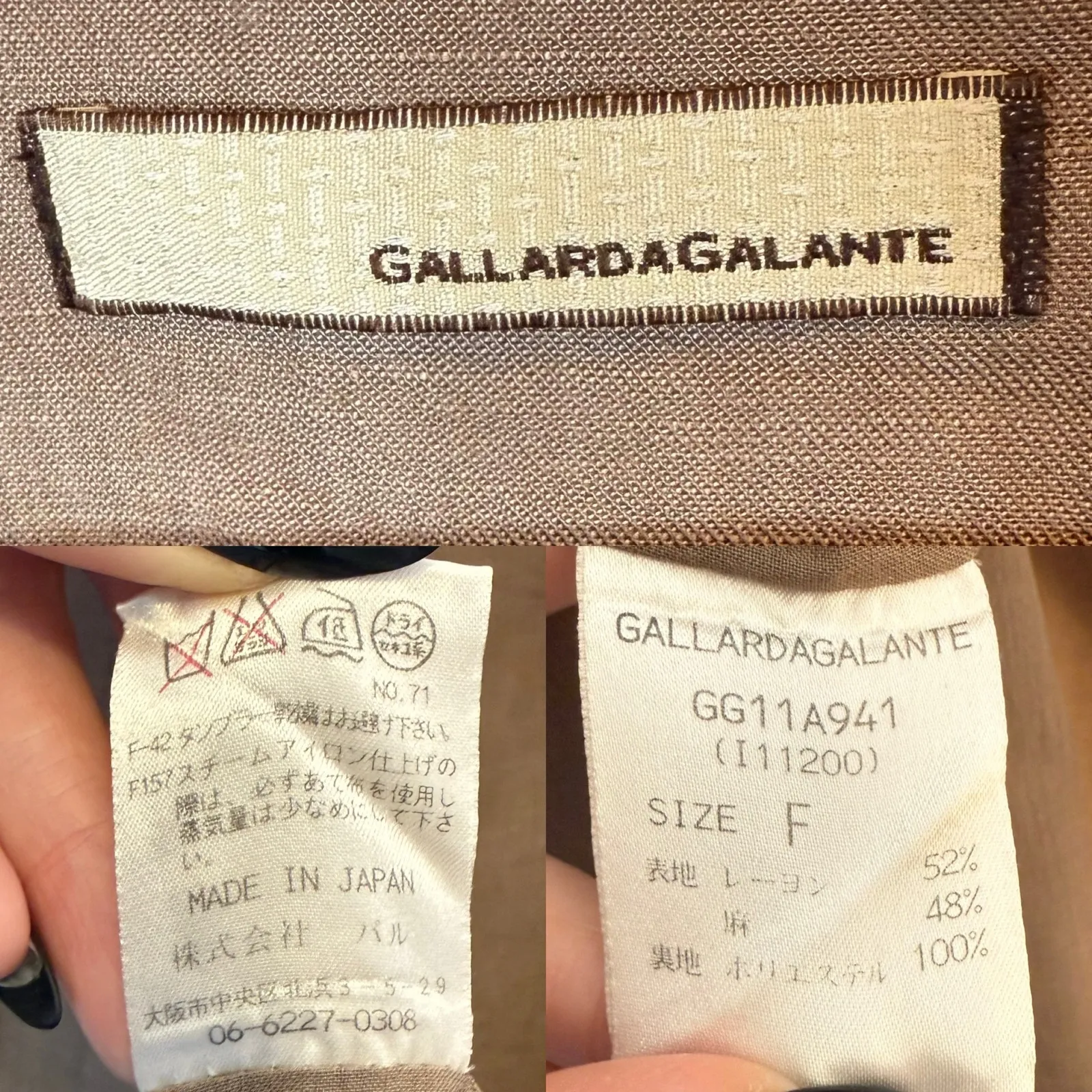 Gallarda Galante Flax Linen Blend‎ Utility Dress Japan Brown Size M - Image 6