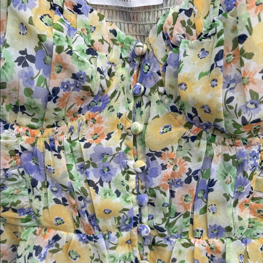 EUC ASTR The Label Claremont Top Yellow Green Floral Size Small - Image 7