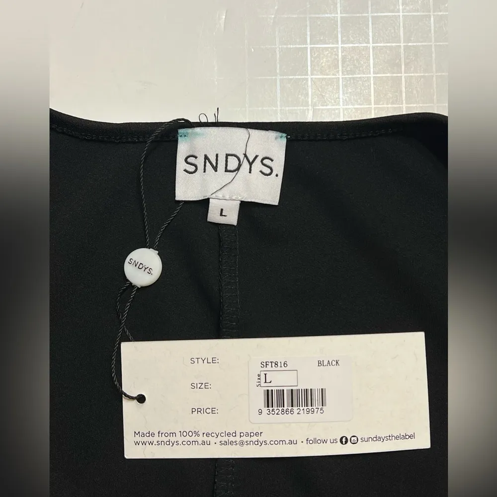 NWT SNDYS x REVOLVE Matching Capri Top in Black, size M Black Size M - Image 6