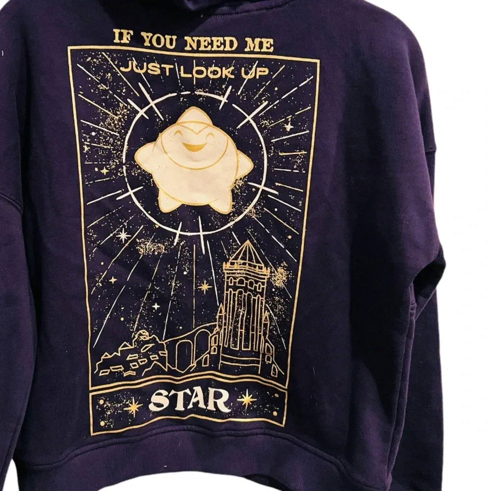 Disney Hoodie Womens Purple Gold Wish Star Look Up Half Zip Size Small - Image 6