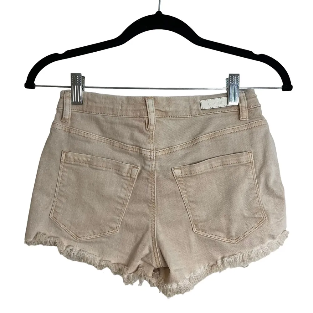 Blank NYC Blush Pink Wedge Denim Shorts - Image 4