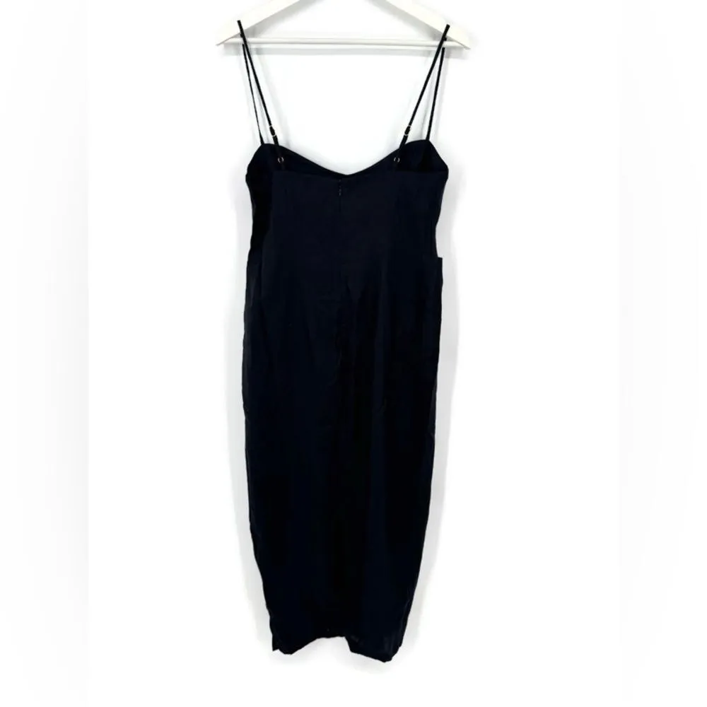 Rumer Bridget Ring Maxi Linen Dress Black Large NWT‎ - Image 5