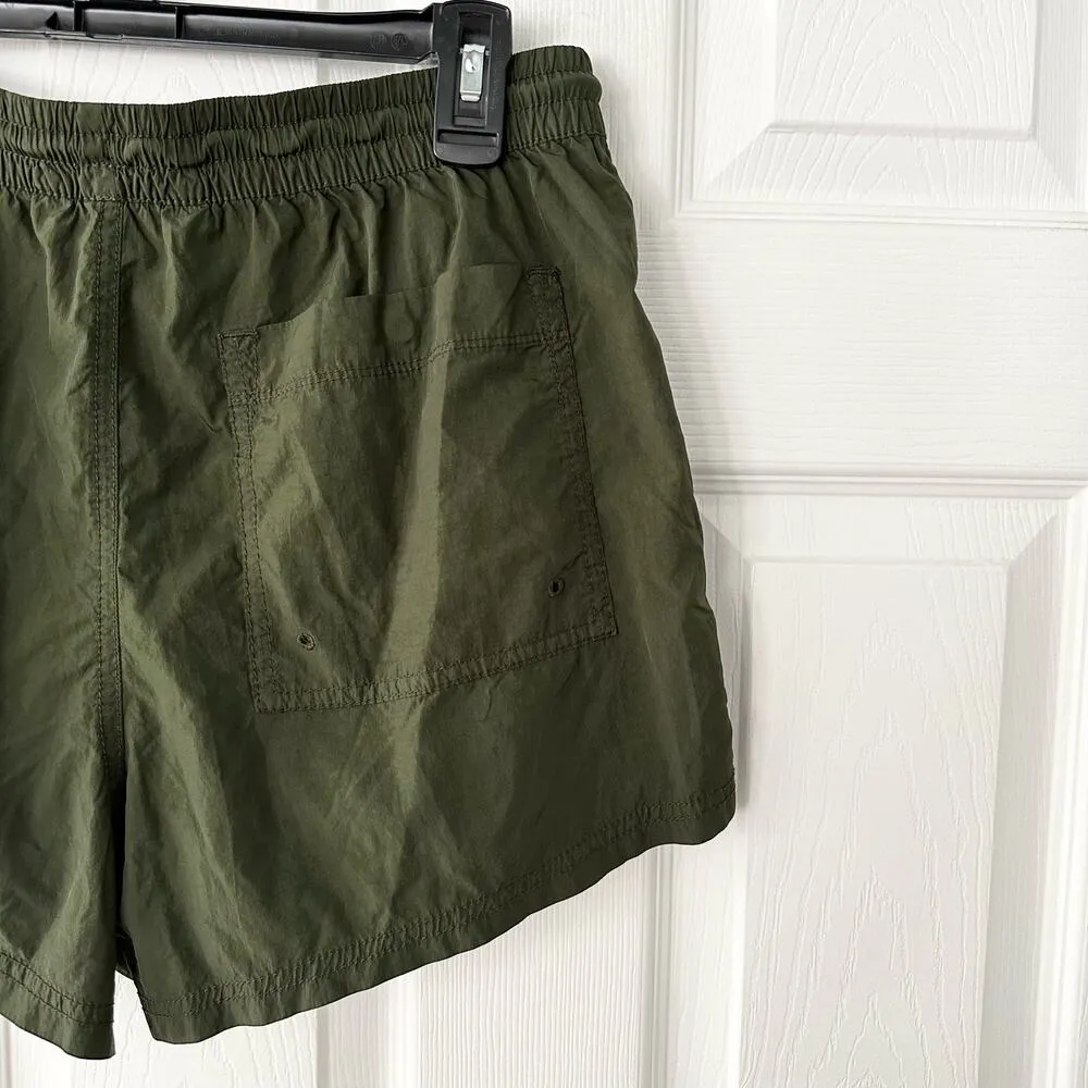 Athleta Expedition Shorts Green Black Side Stripe Nylon Baggy Shorts 4 - Image 8