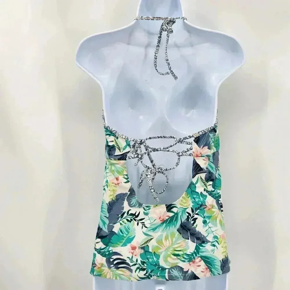 True Craft Green Blue Tankini Swimsuit Swimwear Halter Top Padded Bra Bathing XL - Image 2