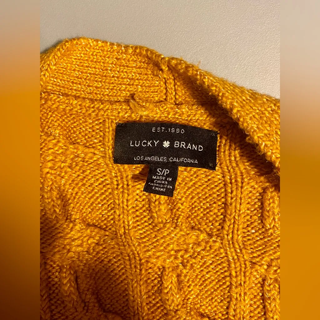 Lucky Brand Venice Mustard Yellow Cardigan Wrap Sweater - Image 8