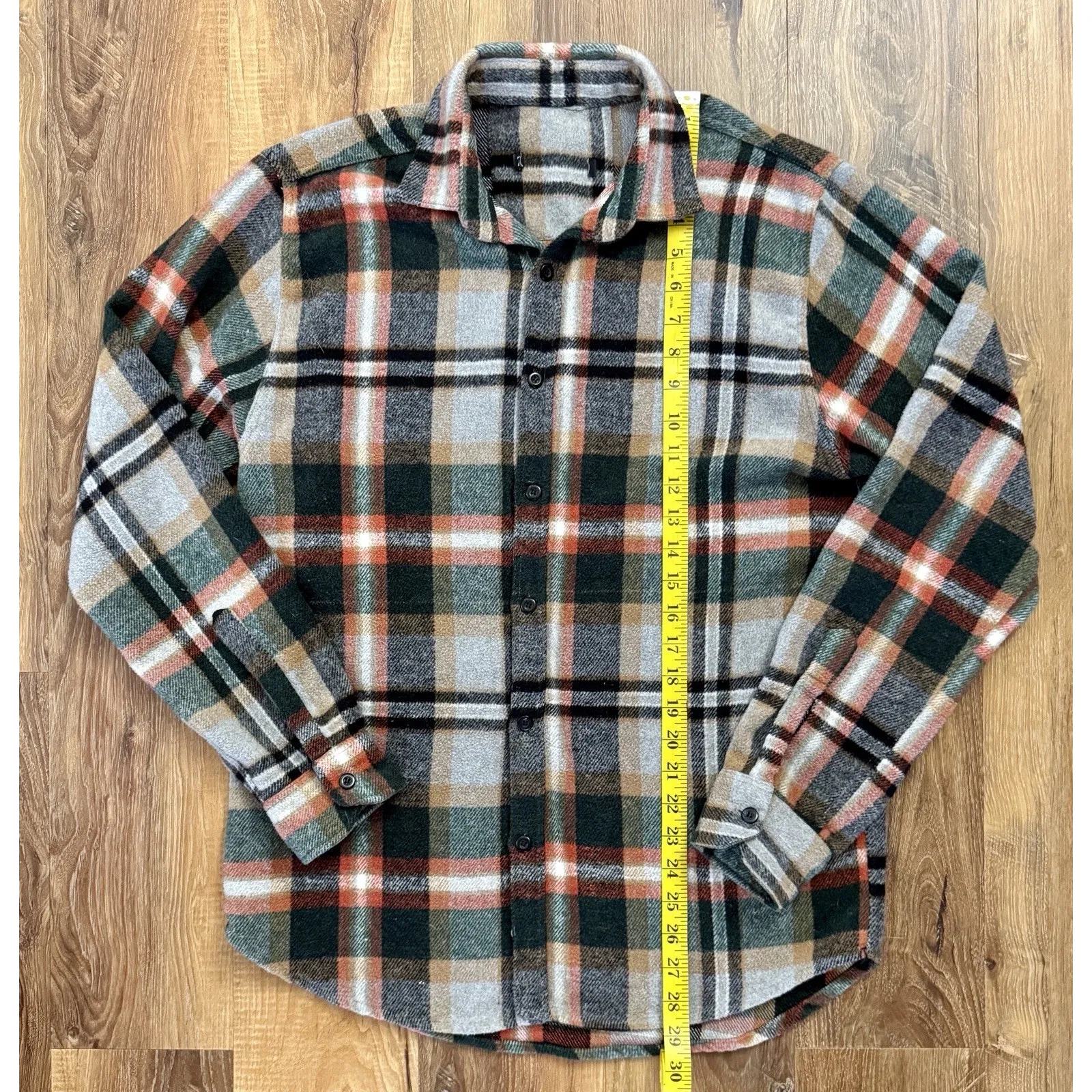 Plaid Unbranded Women's Medium, Green, Warm, Soft Texture Button Shirt/Flannel Green - Image 5