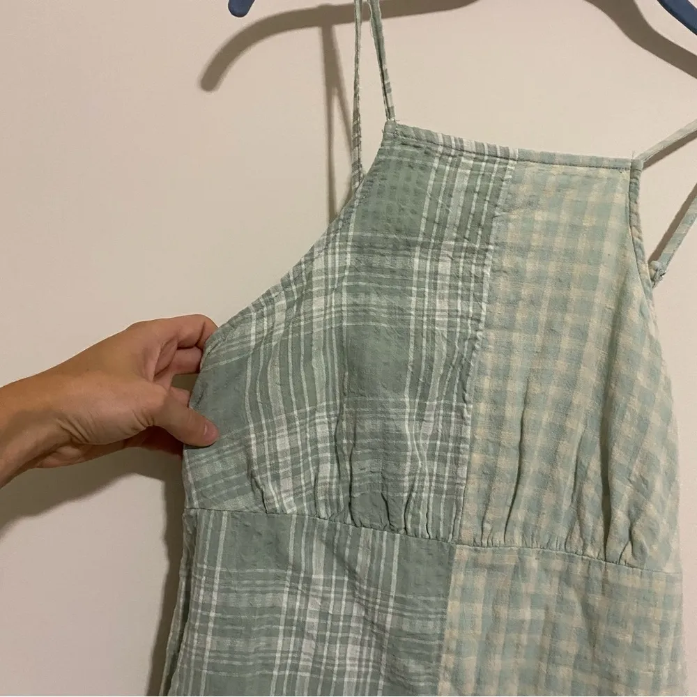 NWT American Eagle Mint Green Plaid Mini Dress Small - Image 3