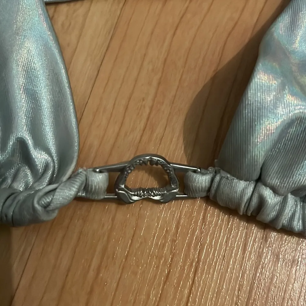 Krahs Grey Metallic Bikini Top Size M - Image 2