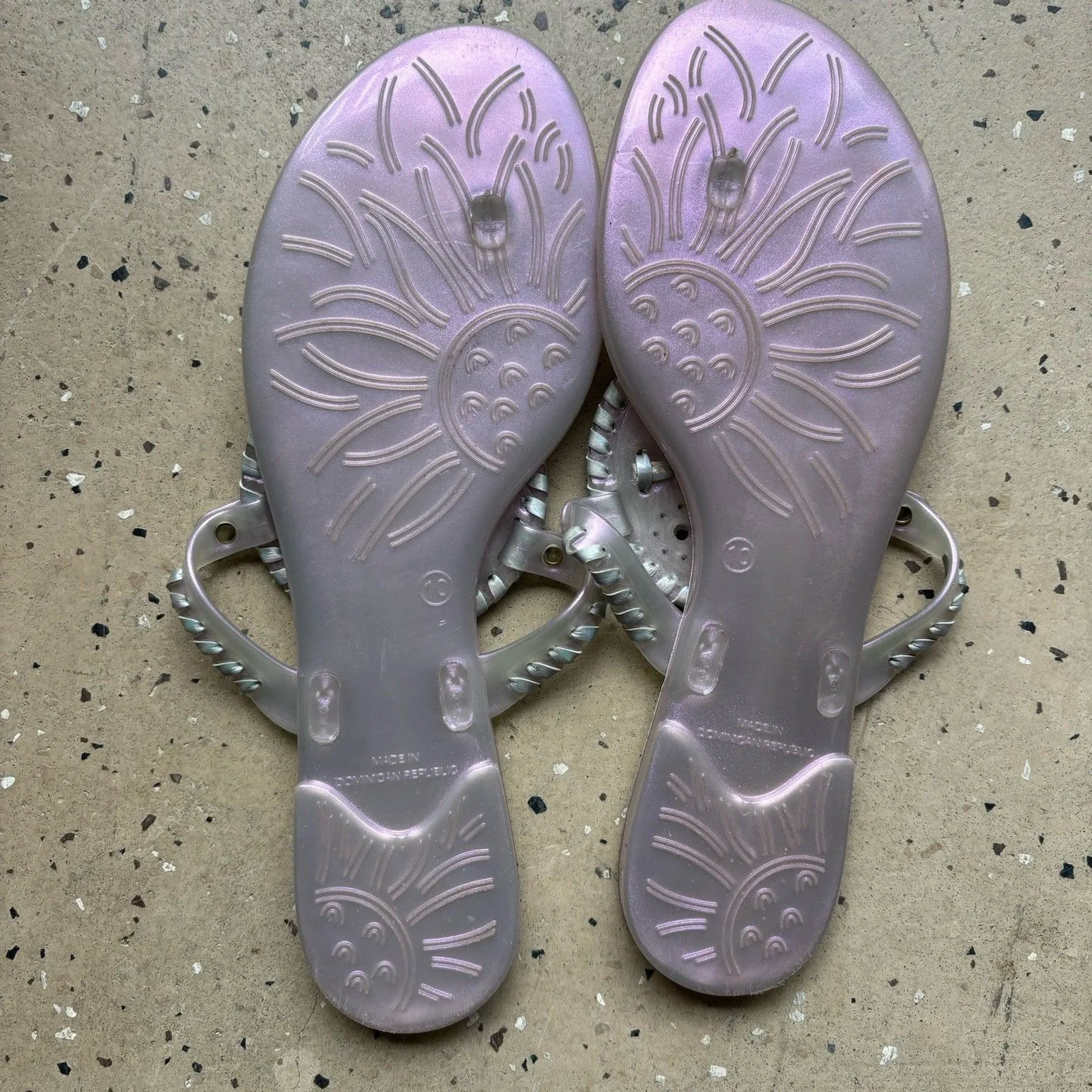 Jack Rogers Womens Size 10 Georgica Sandal Pink Iridescent Jelly Thong Flip Flop - Image 4