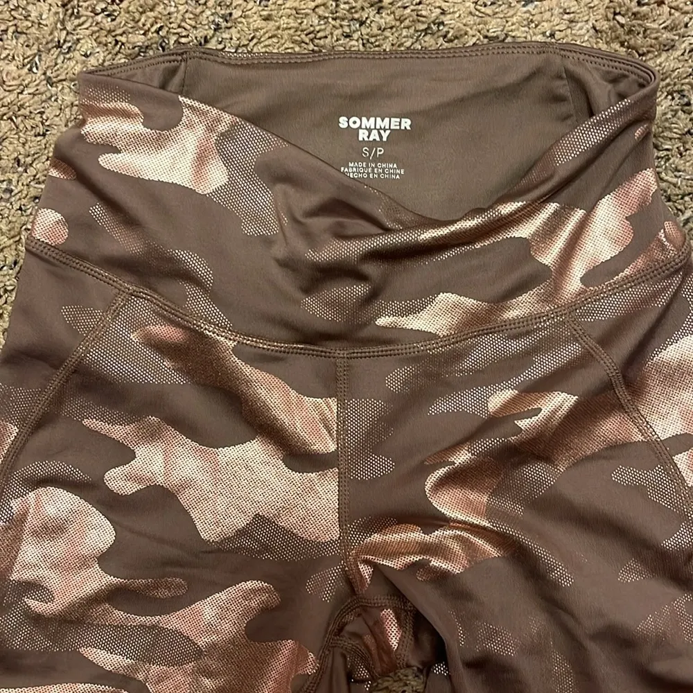 Sommer Ray Dusty Rose Metallic Camo Leggings - - Image 2