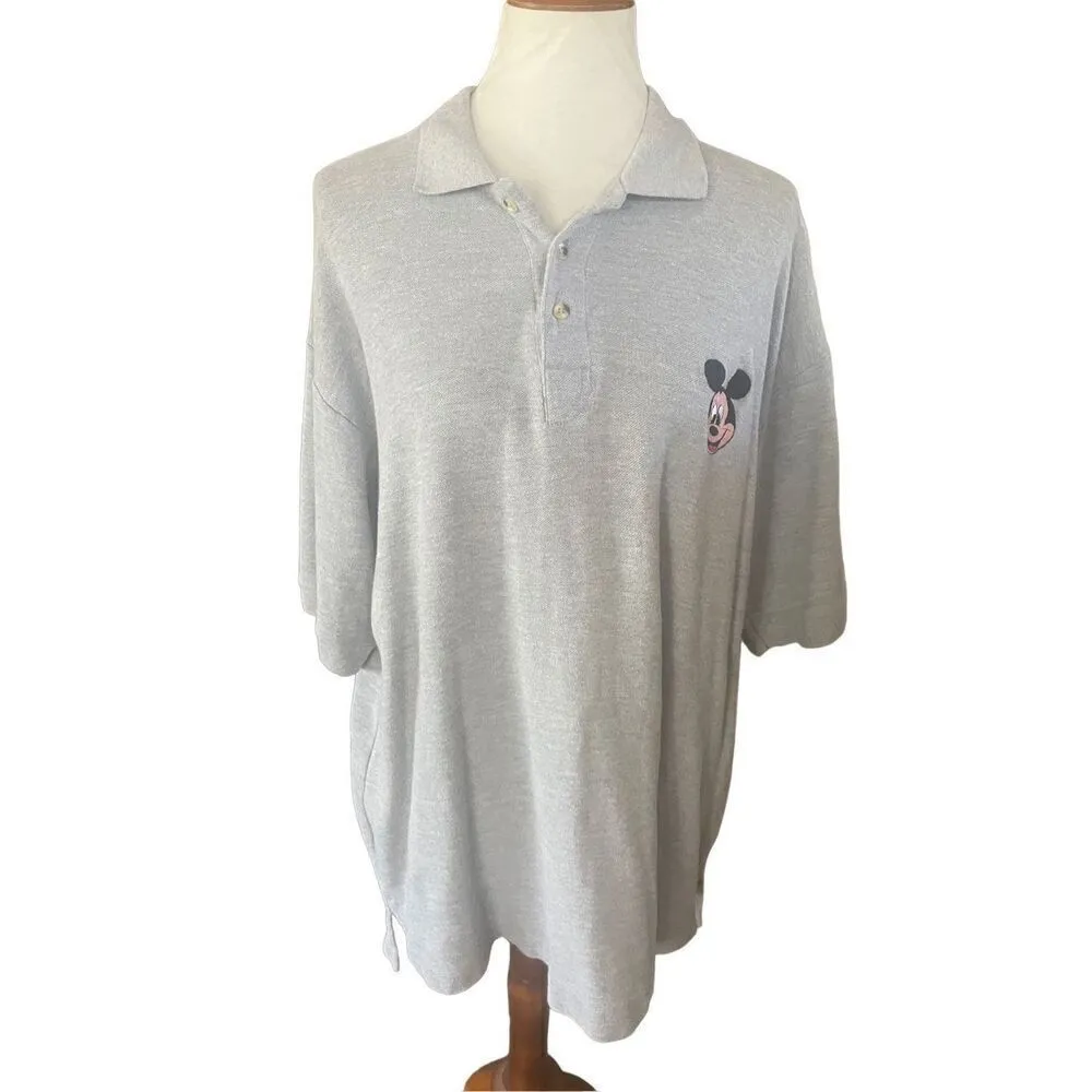 Mickey Unlmtd. Mickey Mouse Gray Polo Short Sleeve 100% Cotton Shirt Size XXL - Image 8