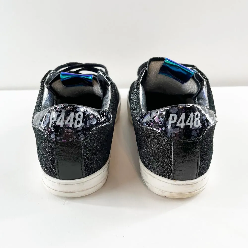 P448 John Sparkle Glitter Skateboard Shoes Sneakers Black 37 / 7 - Image 7