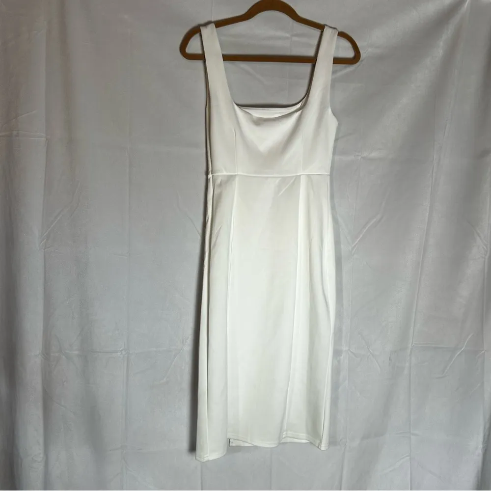 Showpo. Mini Love Dress White Sleeveless Square Neck Size 8 - Image 2