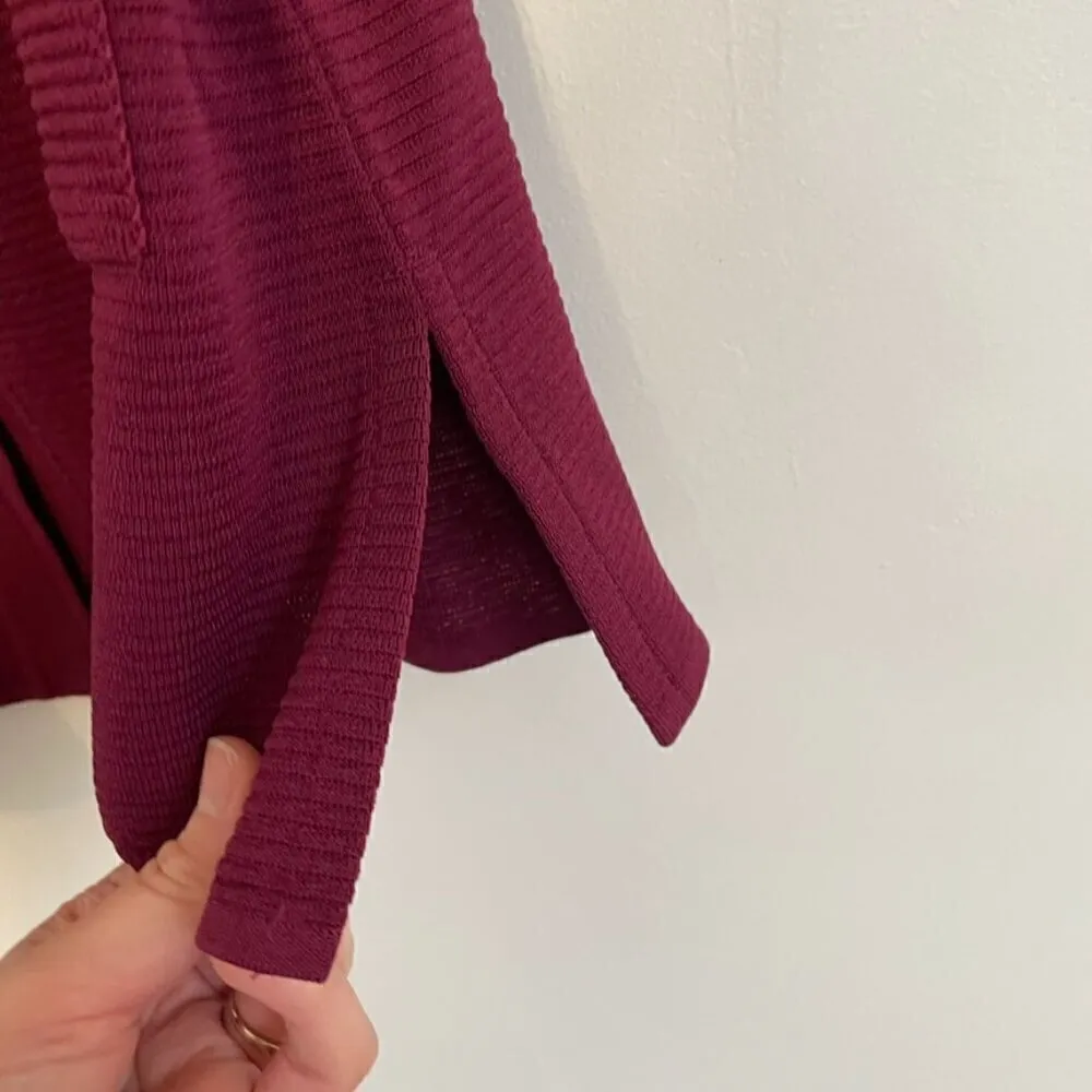 EXCLUSIVELY MISOOK Berry Raspberry Ribbed Knit Long Cardigan Sweater / Coatigan - Image 7