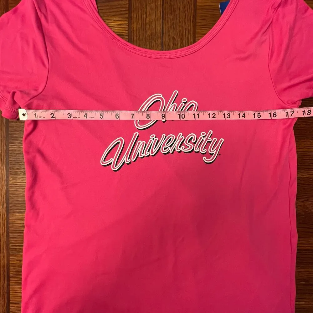 NWT Champion Powertrain Hot Pink OU Ohio University Back Cut Out Shirt Medium - Image 8