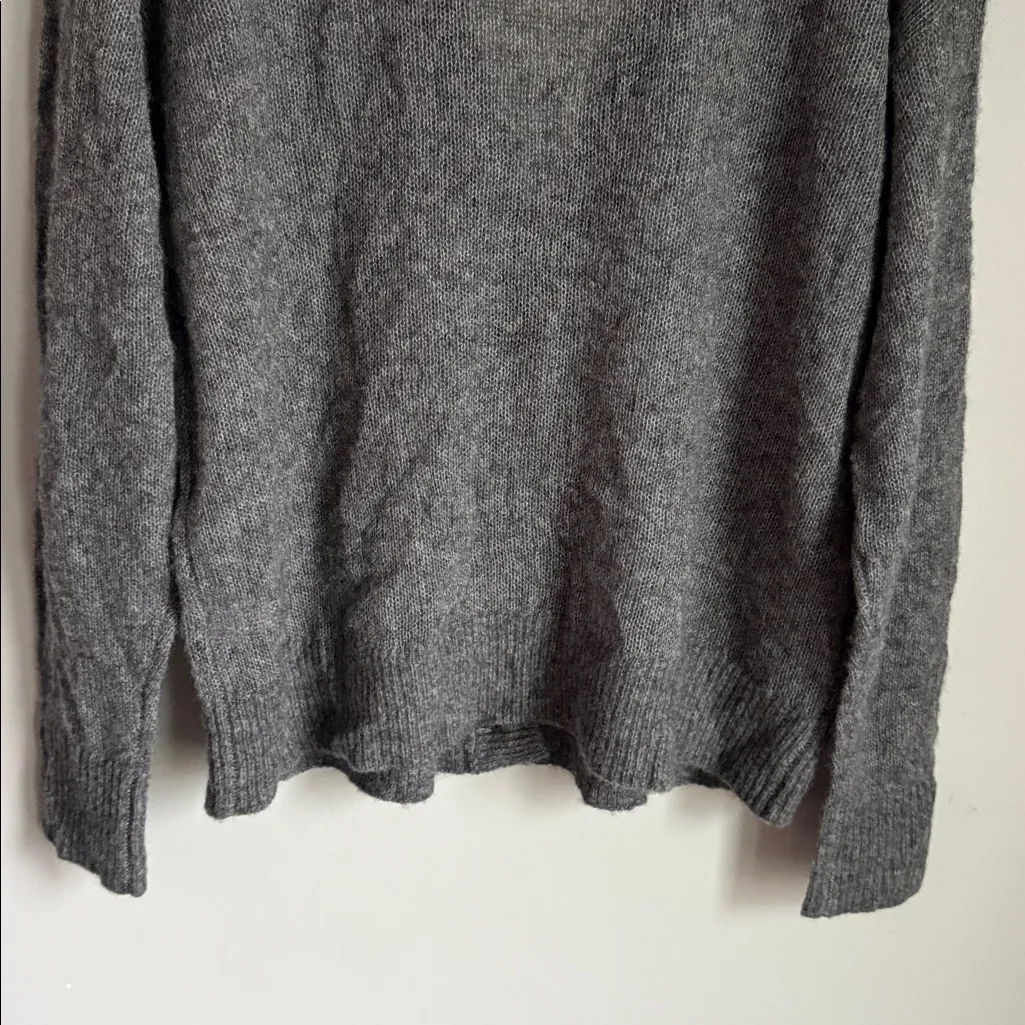 APIECE APART SOFTEST TISSUE WEIGHT CASHMERE SILK CARDIGAN IN CHARCOAL MEDIUM - Image 11