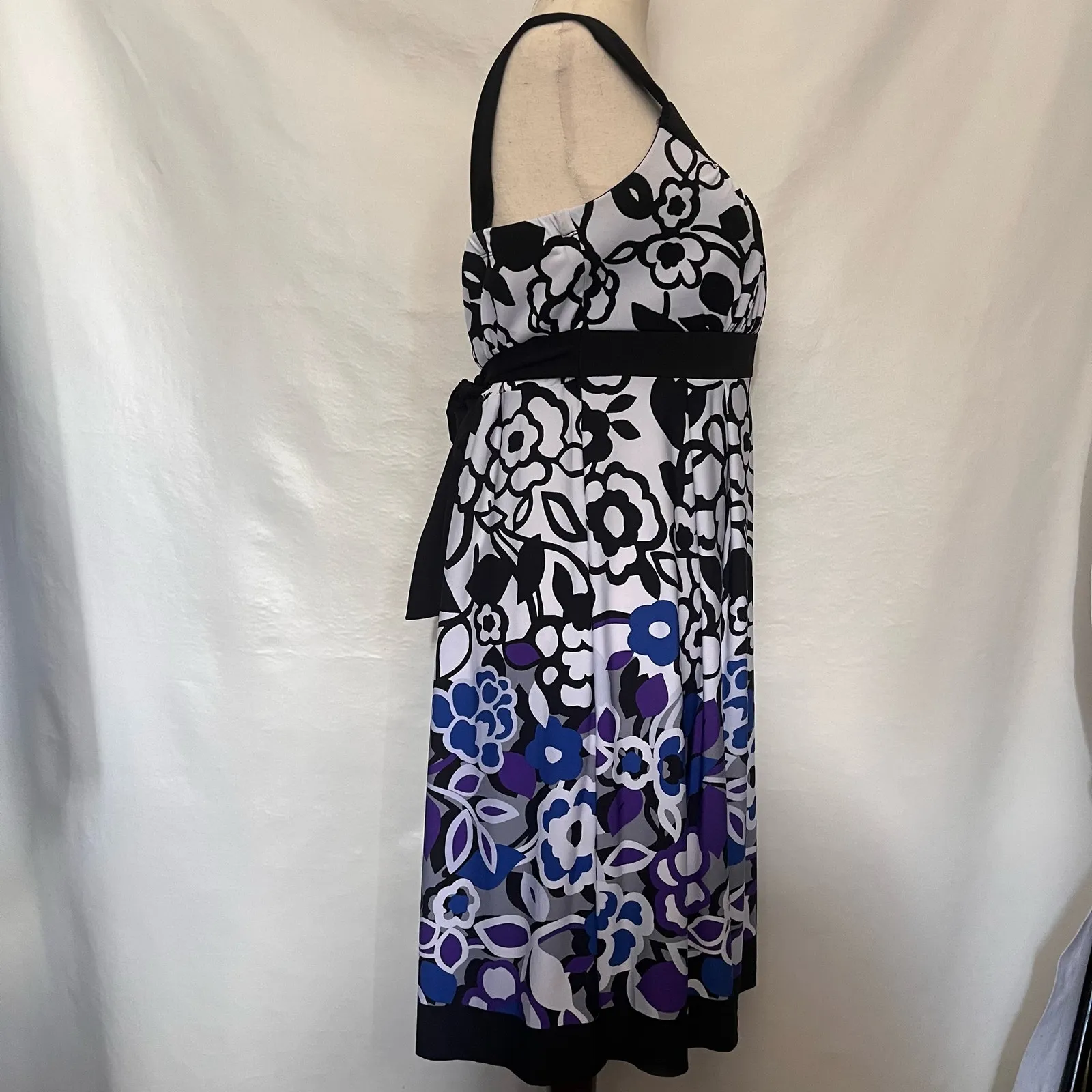 Y2K Enfocus Studio Empire Waist Dress Sz 14 Indie Sleaze Retro Tie Back Cocktail - Image 5