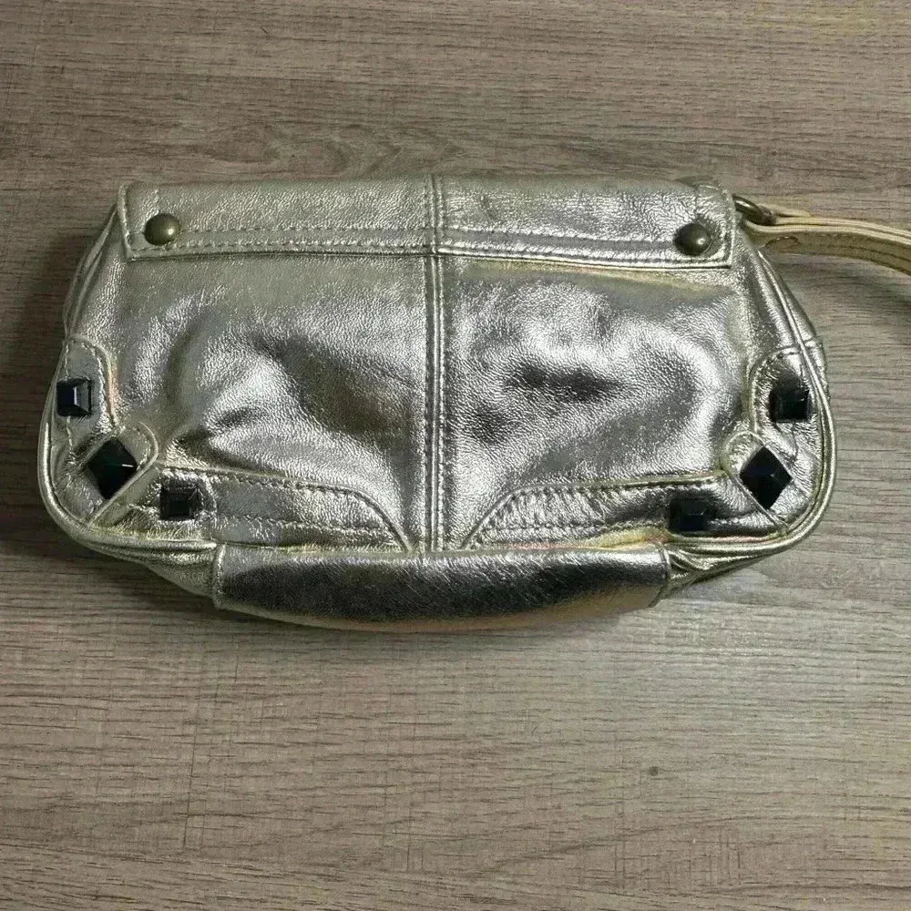 Hayden-harnett gold clutch with black studs - Image 2