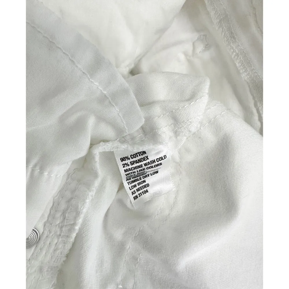 Crown & Ivy Shorts Womens Casual White Denim Size 4 - Image 7