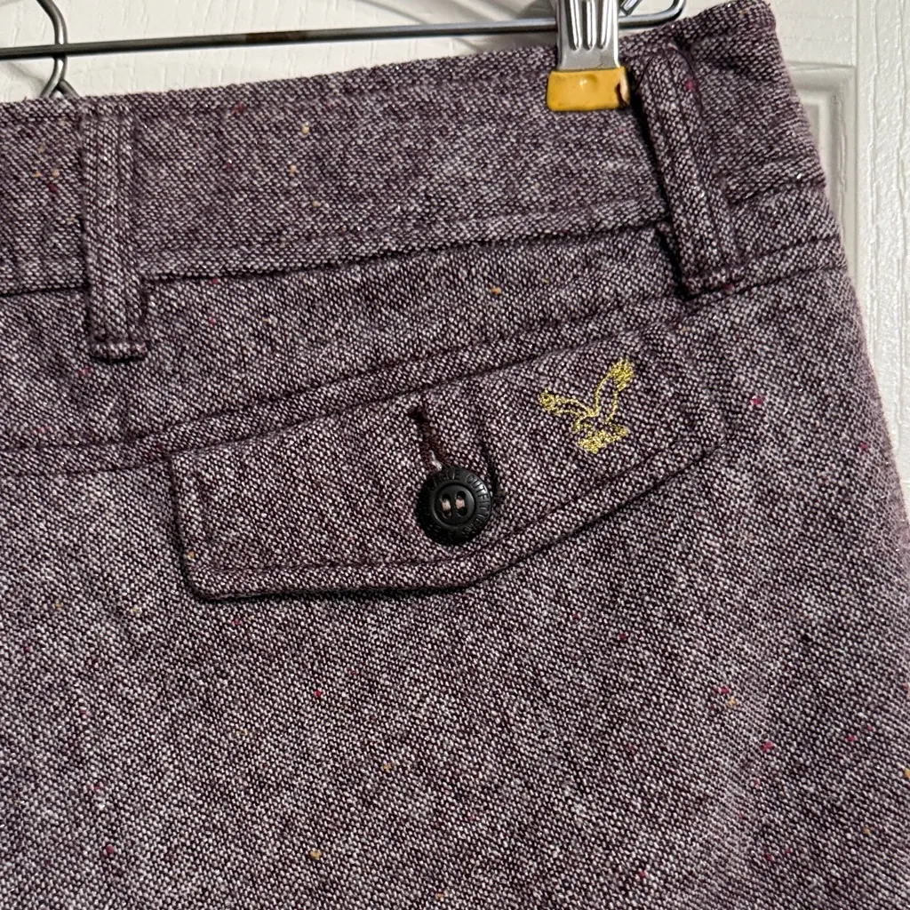 American Eagle 💖  Purple Tweed Wool Micro Mini Low Rise Y2K Shorts - Image 4