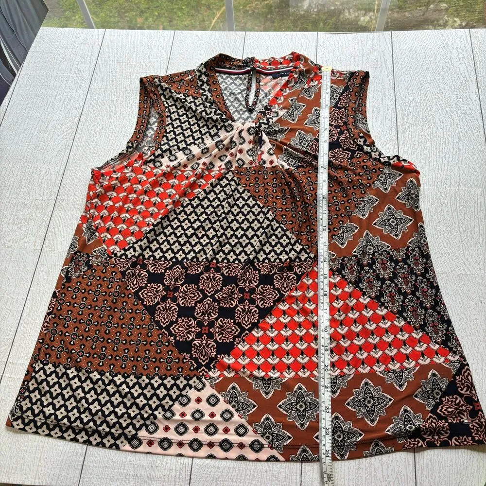 Tommy Hilfiger Multicolor Multipattern  Patchwork Blouse Size XL - Image 2