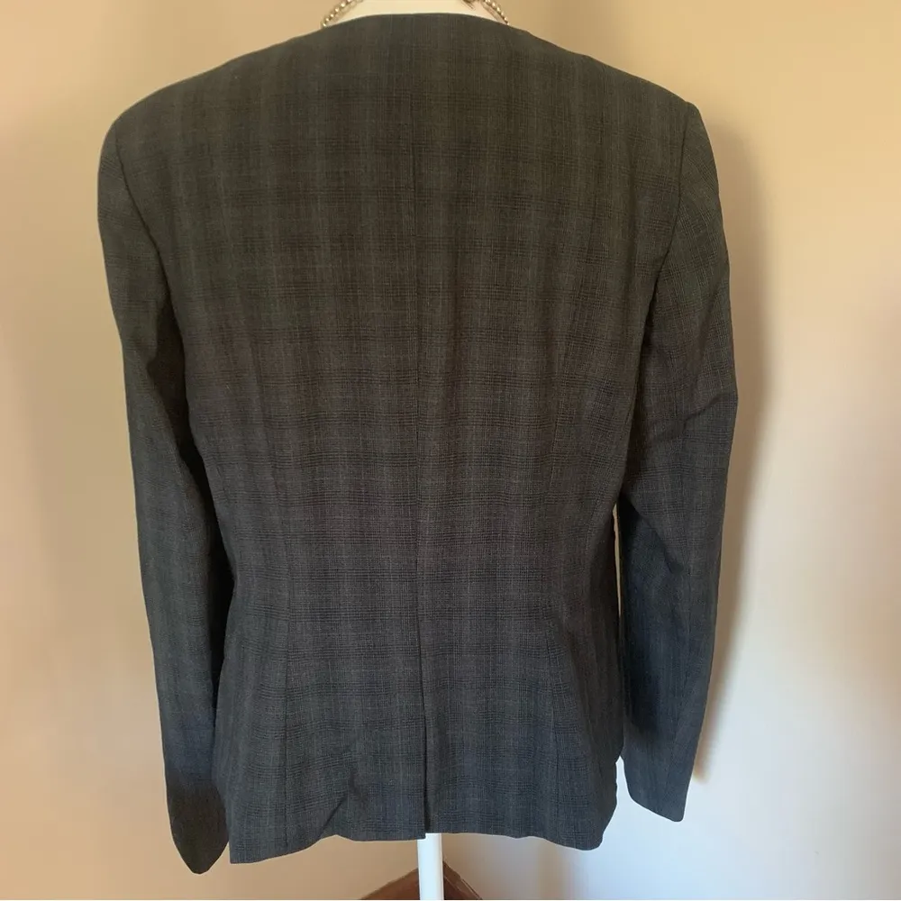 Laundry by Shelli Segal Dark Gray Plaid Blazer Size 12 - Image 4