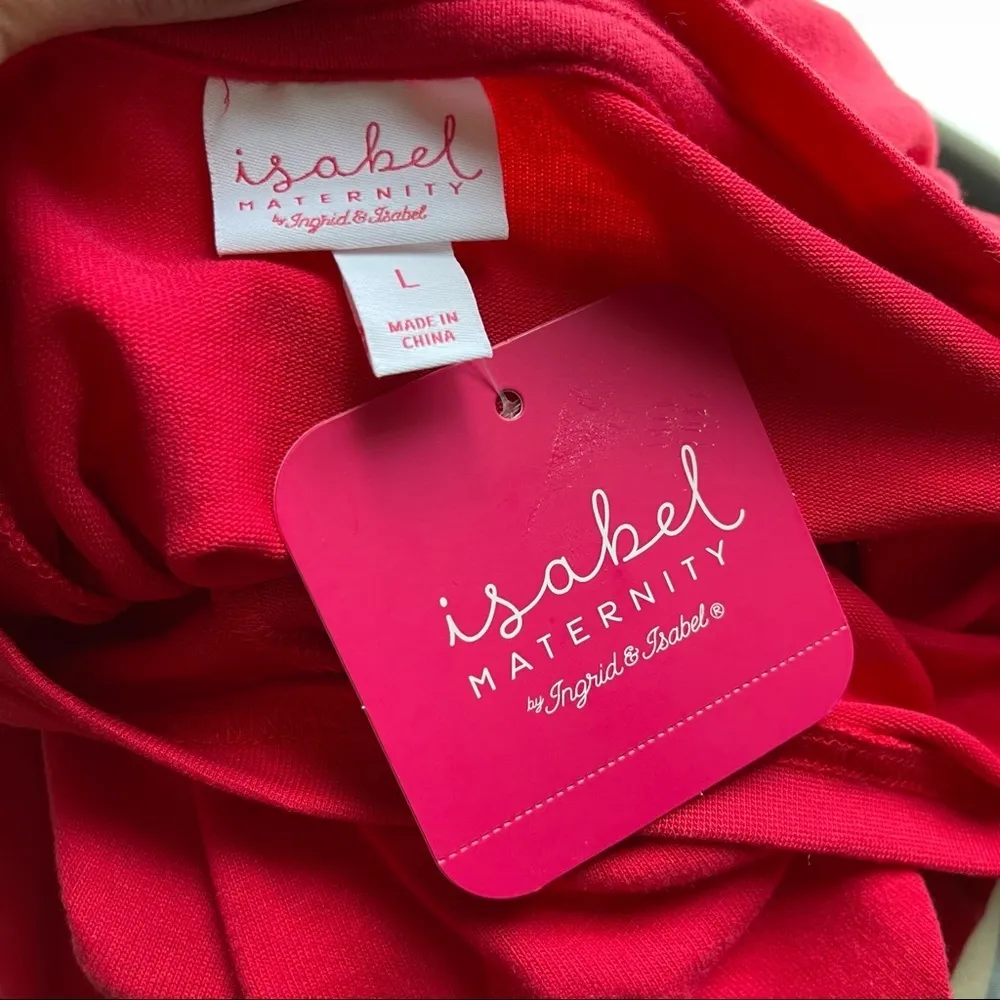 ISABEL MATERNITY | Red Santa Baby Long Sleeve T-shirt Sz L - Image 5