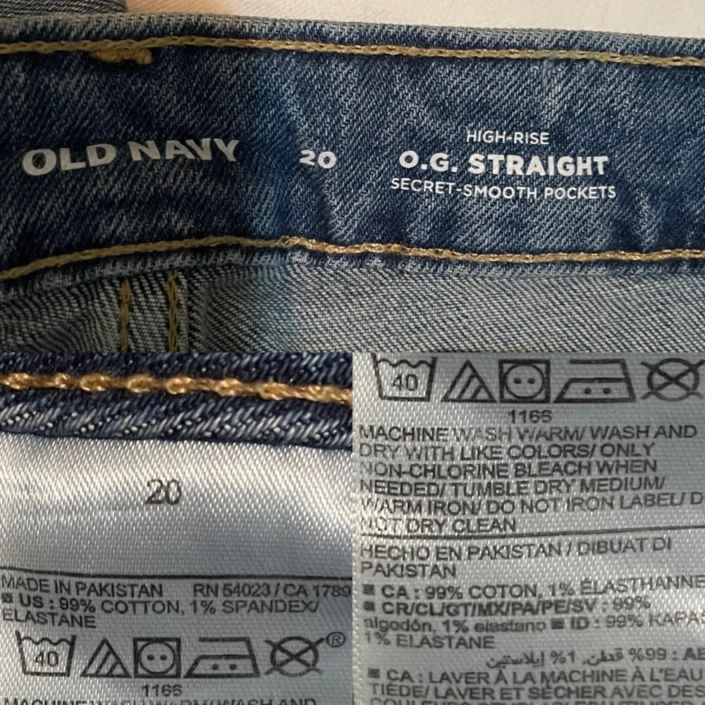 Old Navy Womens Shorts Denim OG Straight High Rise Button Fly Distressed Size 20 - Image 12