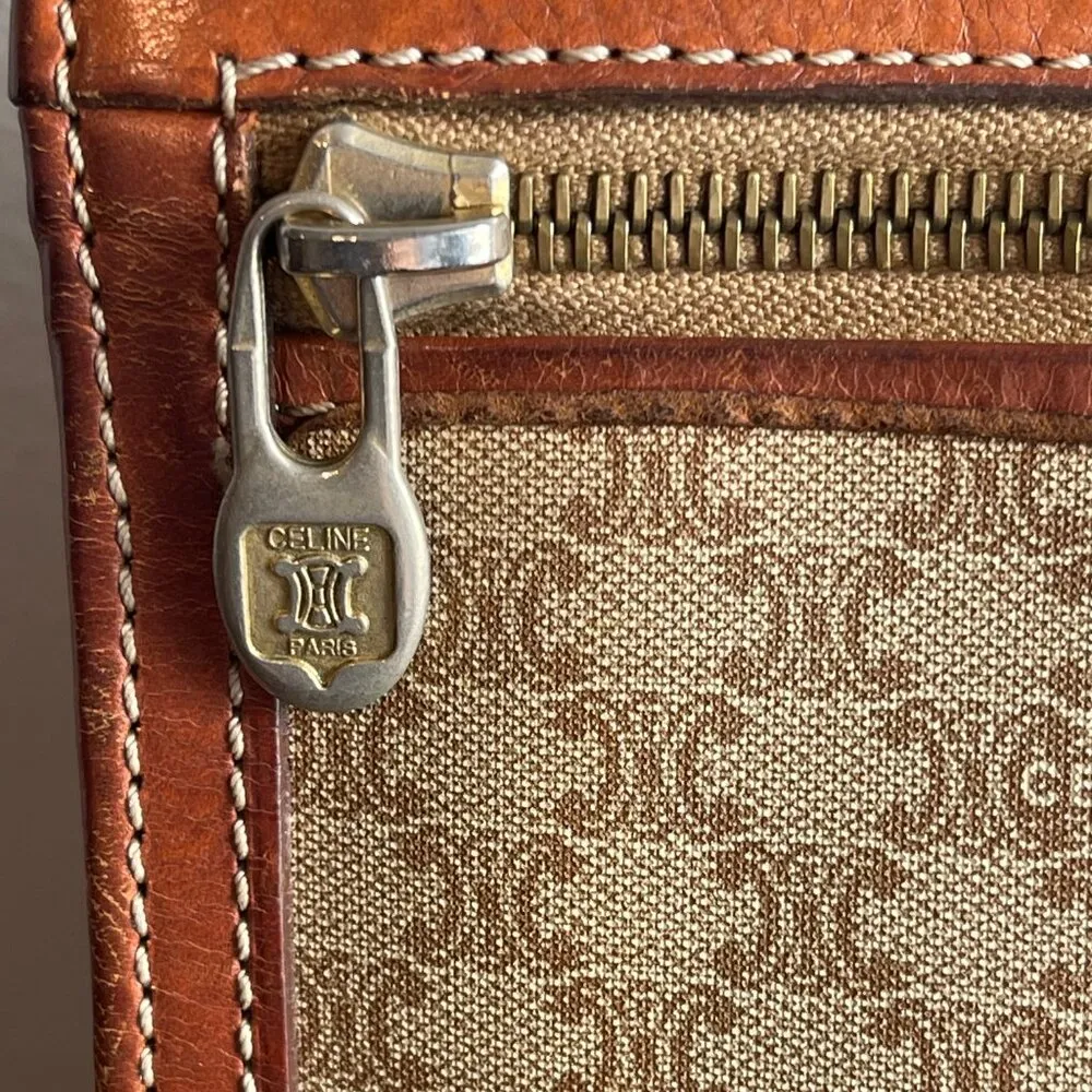 CELINE Vintage Macadam Clutch/Second Bag w/ Strap - Preowned - Image 2