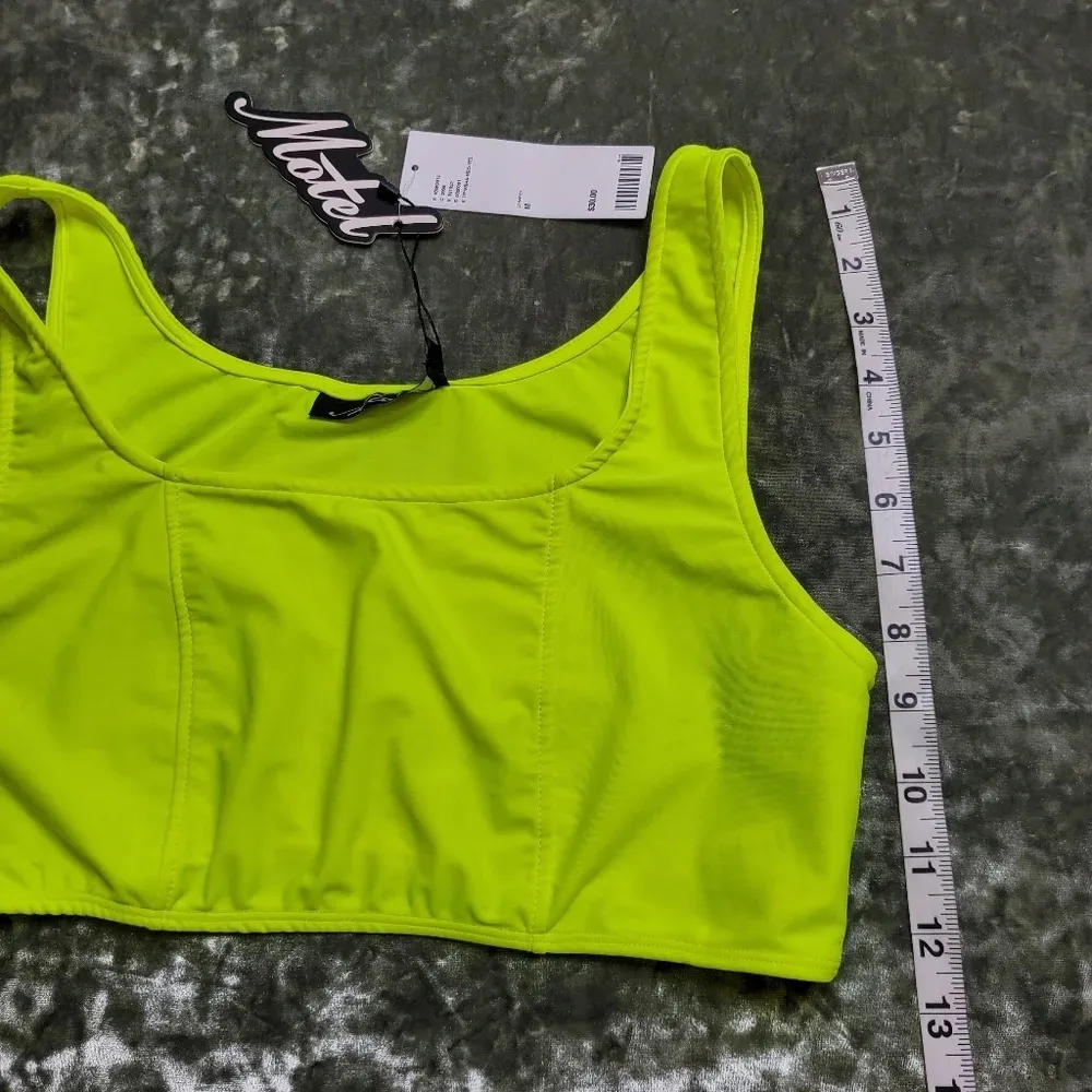 Urban Outfitters Motel Shani Neon Yellow Crop Top - Image 7