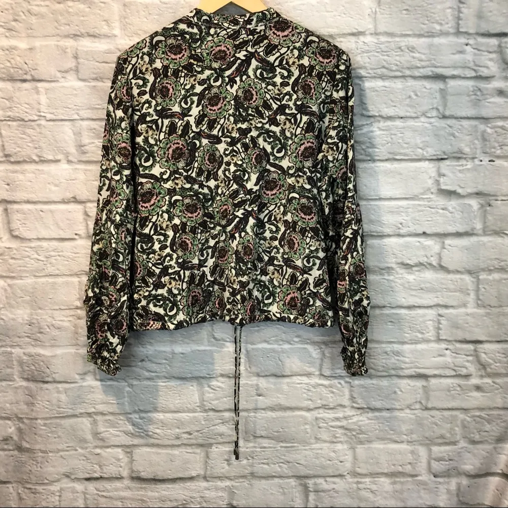 Free People  Size Small Soft Printed Balloon Sleeve Jacket - Image 5