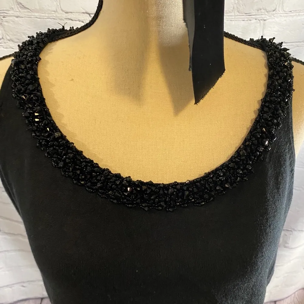 Ann Taylor || Black beaded sleeveless sweater - Image 2