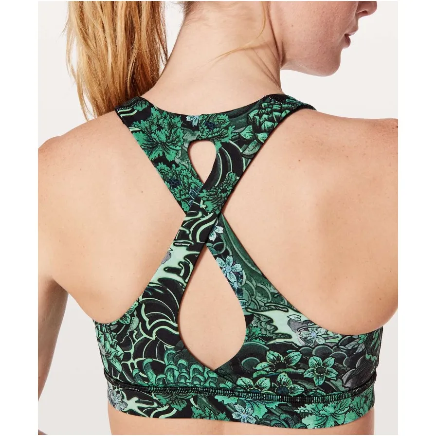 Lululemon Time To Sweat Sports Bra Size 10 Memoir Multi Green Racer Cross Back - Image 2