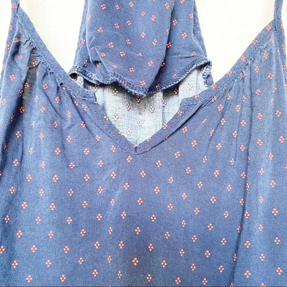 Aerie  Navy Notch V-Neck Pattern Tank Size Small - Image 4