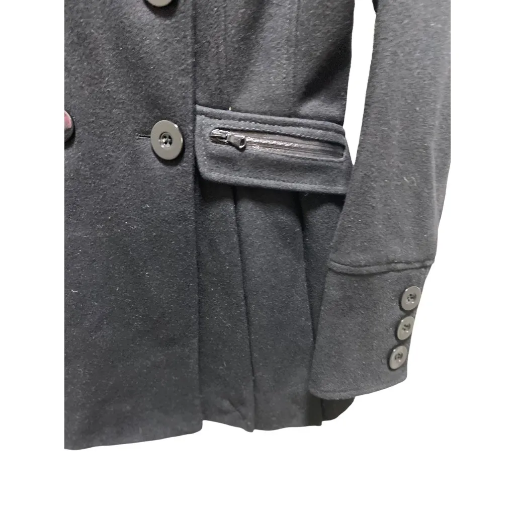 Moda International Wool Peacoat Black Size XS Y2K - Image 6