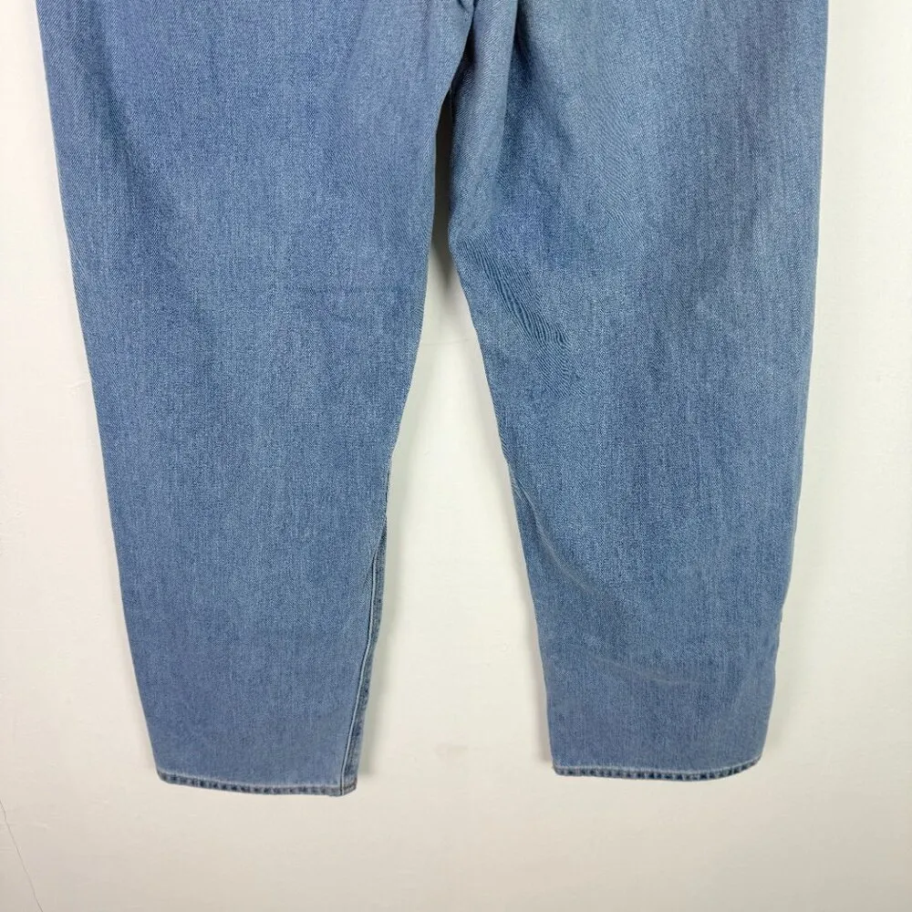 American Eagle Hi-Rise Paperbag Denim Jeans Medium Wash Size 8 SHORT 8S EUC - Image 8