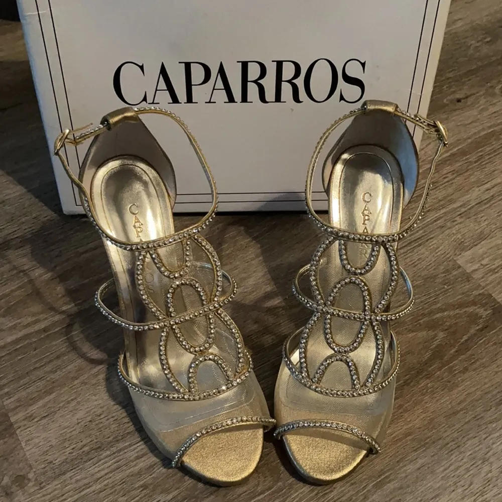 Caparros Ellen Gold Metallic Heels Size 8.5 Medium - Image 5