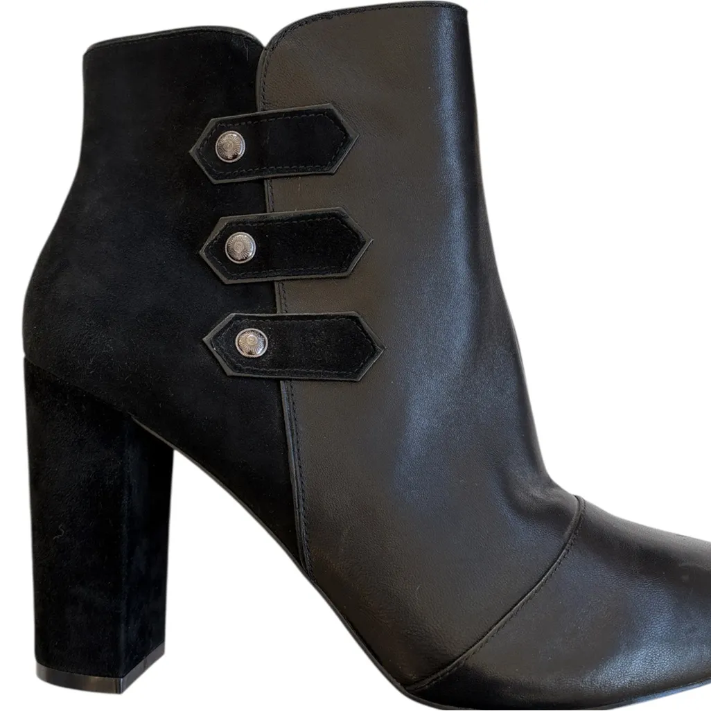 Like New White House Black Market Leather Kaydyn Heeled Boots Black Size 10 - Image 2